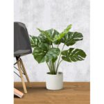 21” Faux Evergreen Plant in Cement Pot - Chic Decora