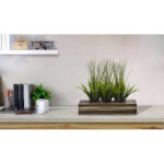 22” Faux Onion Grass Plant in Wood Planter - Chic Decora