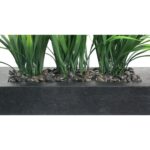 22” Faux Onion Grass Plant in Wood Planter - Chic Decora