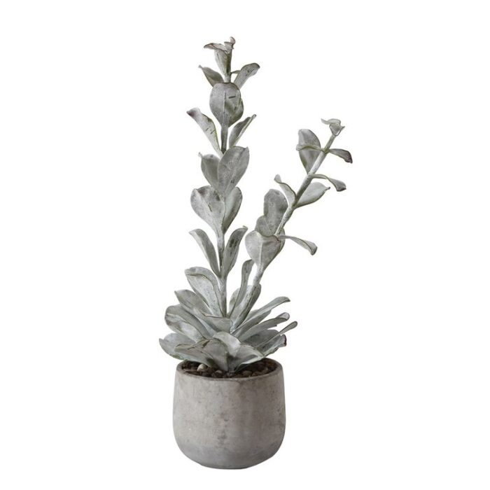 23.5” Faux Succulent Plant in Stone Pot - Chic Decora