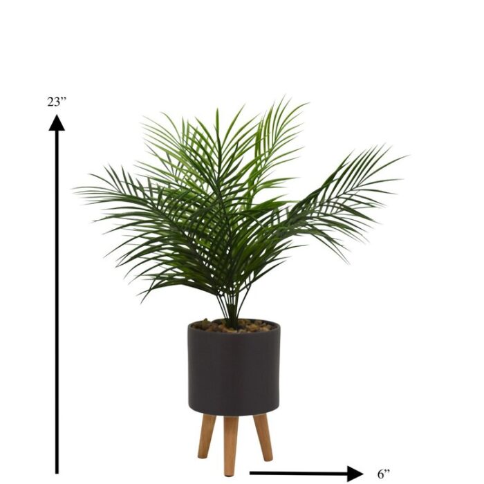 23” Artificial Palm Plant in Decorative Vase - Chic Decora