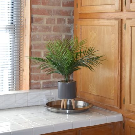 23” Artificial Palm Plant in Decorative Vase - Chic Decora