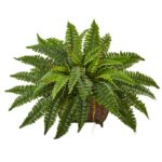 23” Faux Fern Plant in Metal Planter - Chic Decora