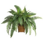 23” Faux Fern Plant in Wood Pot - Chic Decora