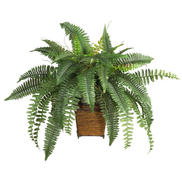 23” Faux Fern Plant in Wood Pot - Chic Decora