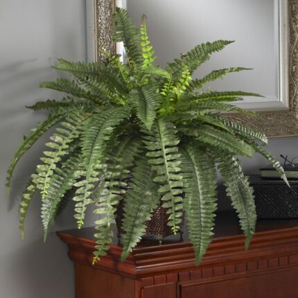 23” Faux Fern Plant in Wood Pot - Chic Decora