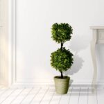 26” Faux Topiary in Cement Urn - Chic Decora