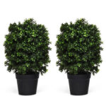 13” Faux Boxwood Topiary in Urn - Chic Decora