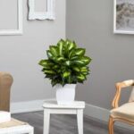 20.5” Faux Foliage Plant in Wood Planter - Chic Decora