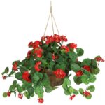 24” Faux Flowering Plant in Wood Basket - Chic Decora