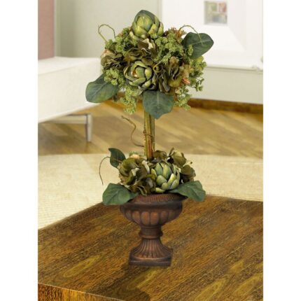 24” Faux Flowering Topiary in Urn - Chic Decora