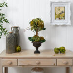 24” Faux Flowering Topiary in Urn - Chic Decora