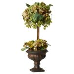 24” Faux Flowering Topiary in Urn - Chic Decora