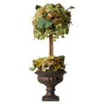 24” Faux Flowering Topiary in Urn - Chic Decora