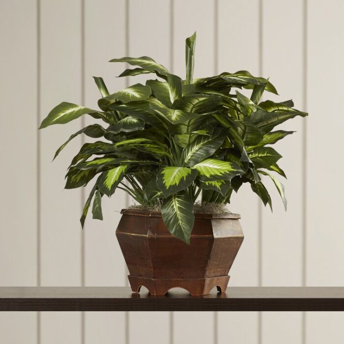 24” Faux Foliage Plant in Wood Planter - Chic Decora