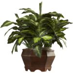 24” Faux Foliage Plant in Wood Planter - Chic Decora