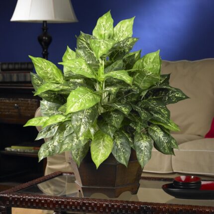 24” Faux Foliage Plant in Wood Planter - Chic Decora