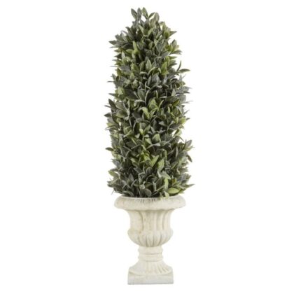 24” Faux Foliage Topiary in Ceramic Urn - Chic Decora