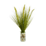 24” Faux Grass in Glass Vase - Chic Decora