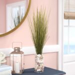 24” Faux Grass in Glass Vase - Chic Decora