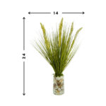 24” Faux Grass in Glass Vase - Chic Decora