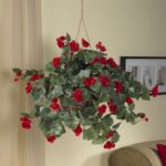 24” Faux Ivy Plant in Wood Basket - Chic Decora