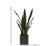 25” Faux Snake Plant (Sansevieria) Plant in Glass Vase - Chic Decora