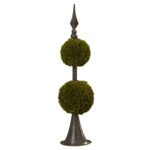 26.5” Faux Boxwood Topiary in Metal Freestanding - Chic Decora