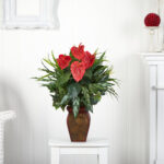 26” Faux Foliage Plant in Wood Decorative Vase - Chic Decora