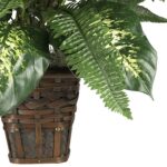 26” Faux Foliage Plant in Wood Decorative Vase - Chic Decora