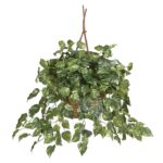 26” Faux Ivy Plant in Wood Basket - Chic Decora