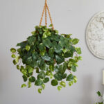 26” Faux Ivy Plant in Wood Basket - Chic Decora