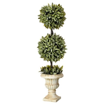 26” Faux Topiary in Cement Urn - Chic Decora