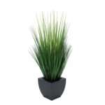 27” Faux Reed Grass in Metal Pot - Chic Decora