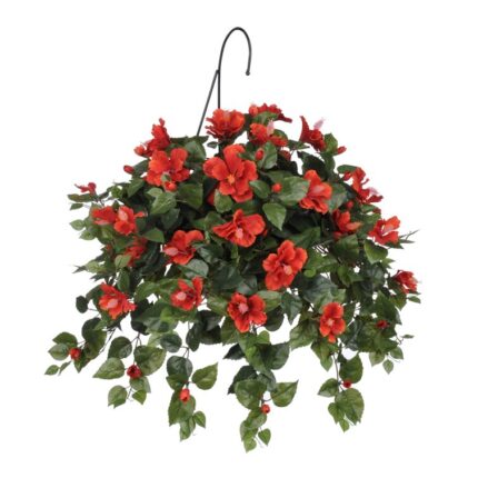 28” Faux Flowering Plant in Basket - Chic Decora