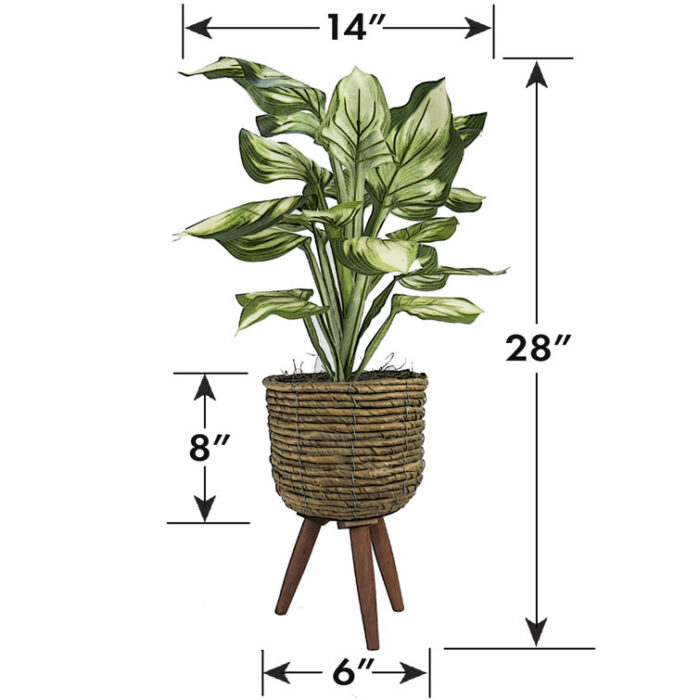 28” Faux Foliage Plant in Basket - Chic Decora