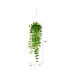 29″ Artificial Green Mini Leaf Ivy in Hanging Pot. - Chic Decora