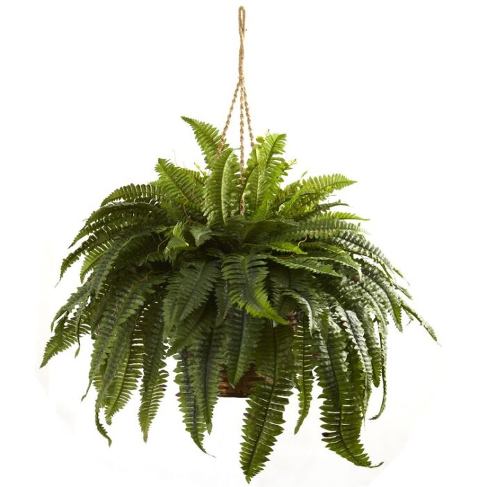 29” Faux Fern Plant in Basket - Chic Decora