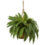 29” Faux Fern Plant in Wicker Basket - Chic Decora