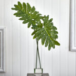 29” Faux Foliage Plant in Glass Decorative Vase - Chic Decora