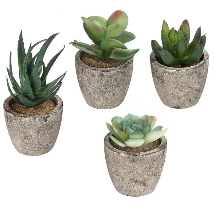 3.5” Faux Succulent in Pot - Chic Decora