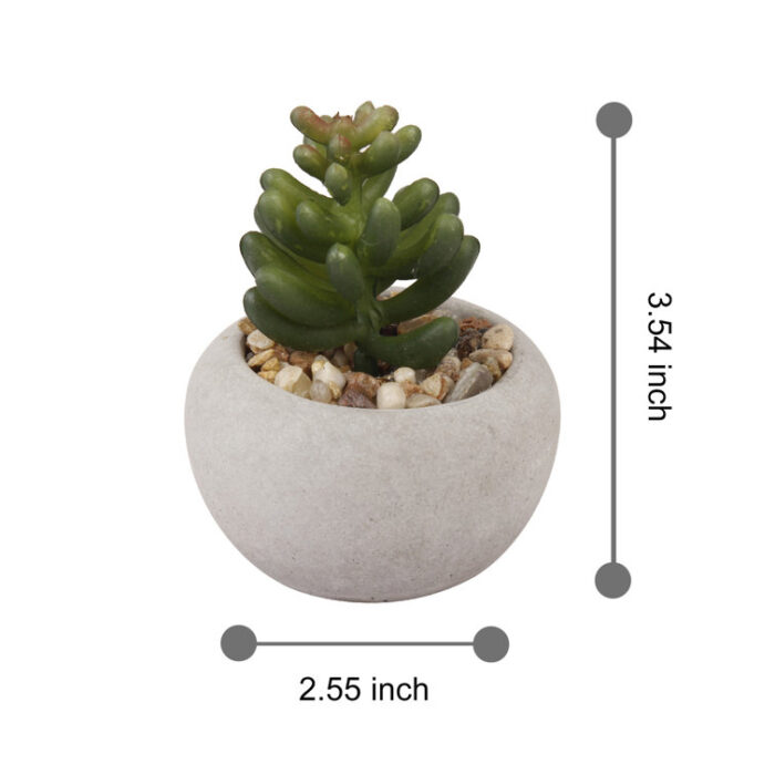 3.54” Faux Plant in Concrete Pot - Chic Decora