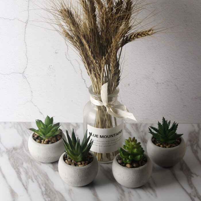 3.54” Faux Plant in Concrete Pot - Chic Decora