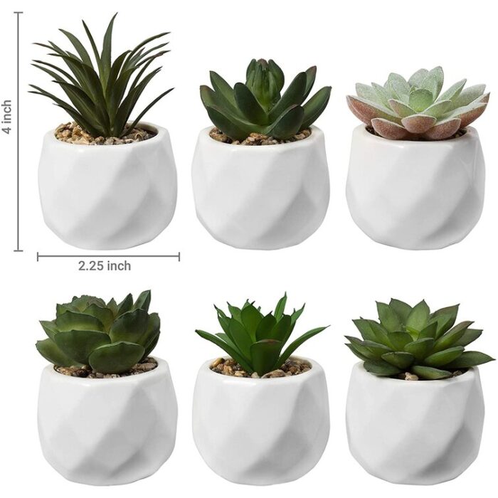 3.93” Faux Succulent Plant in Ceramic Pot - Chic Decora