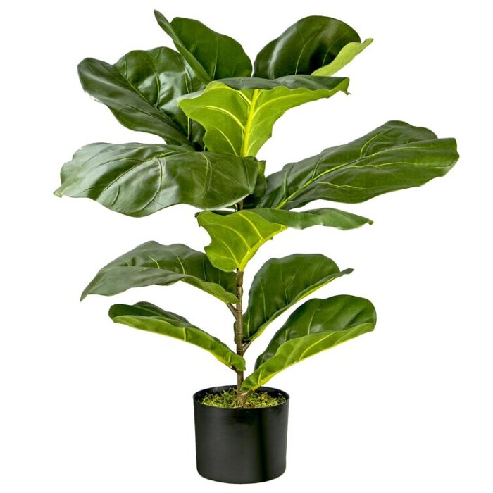 30” Faux Fiddle Leaf Fig Plant in Pot - Chic Decora