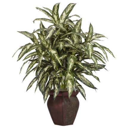 30” Faux Foliage Plant in Wood Decorative Vase - Chic Decora