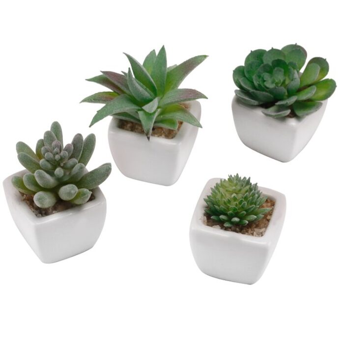 3” Faux Succulent in Ceramic Pot - Chic Decora