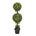 3′ Artificial Double Ball Green Boxwood Topiary. - Chic Decora