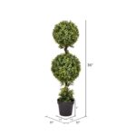 3′ Artificial Double Ball Green Boxwood Topiary. - Chic Decora