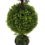 3′ Artificial Double Ball Green Boxwood Topiary. - Chic Decora